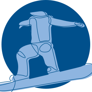 Círculo azul de Hohenstein detrás del patinaje de nieve ilustrado